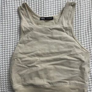 Zara Women's Beige Crop Top